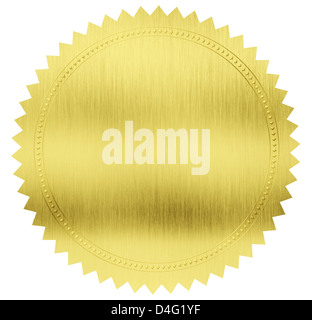 Label gold seal with clipping path inclus Banque D'Images