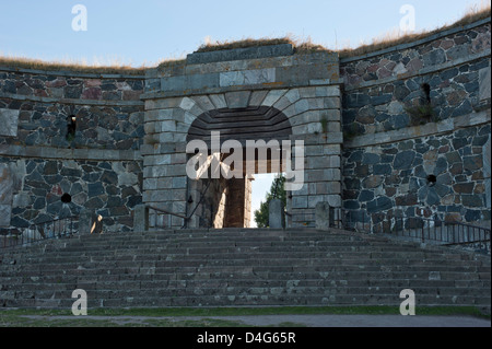 La porte du roi, deux entrée monumentale à l'île de Suomenlinna en Finlande Banque D'Images