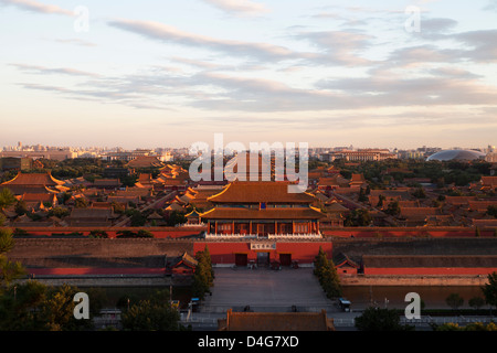 Vue de la Cité Interdite de Parc Jingshan à Beijing, Chine. Banque D'Images