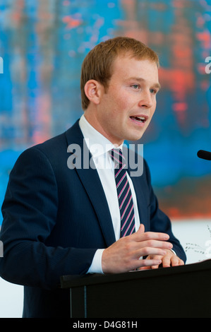 Berlin, Allemagne, Pierce Bush, petit-fils de George Bush, lors de son discours à la Chambre des Représentants Banque D'Images