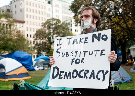 Washington DC, USA, l'occupation du mouvement Occupy McPherson Square Banque D'Images