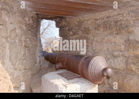 Cannon, Akkerman forteresse (white rock, forteresse blanche), Belgorod-Dnestrovskiy , l'Ukraine, l'Europe de l'Est Banque D'Images