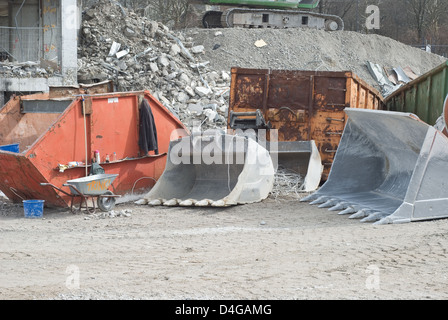 Les machines lourdes comme l'équipement de démolition Construction Site Banque D'Images