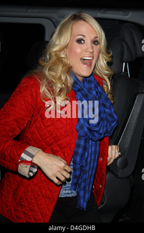 Carrie Underwood, American country music chanteur, auteur-compositeur, actrice et vu à BBC Radio 2 studios à Londres : Crédit WFPA/Al Banque D'Images