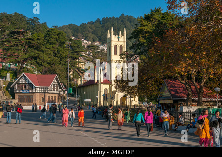 Église Saint Micheals, Shimla, au nord-ouest de l'Himalaya, l'Himachal Pradesh, Inde, Asie, Banque D'Images