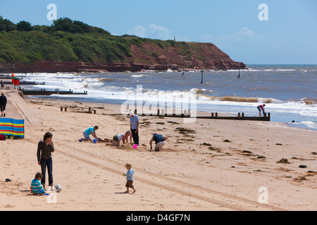 Plage d'Exmouth, Devon, Angleterre, Royaume-Uni, Europe Banque D'Images