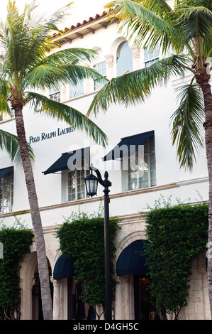 Ralph Lauren Polo storefront sur Worth Avenue, West Pam Beach en Floride. Banque D'Images