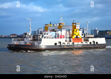 Woolwich Ferry, John Burns, traverse la Tamise entre Woolwich et North Woolwich. Banque D'Images