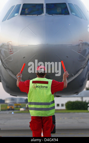 Schönefeld, Allemagne, un avion avant le décollage Banque D'Images