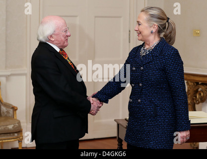 La secrétaire d'Etat rencontre le président irlandais Higgins Banque D'Images