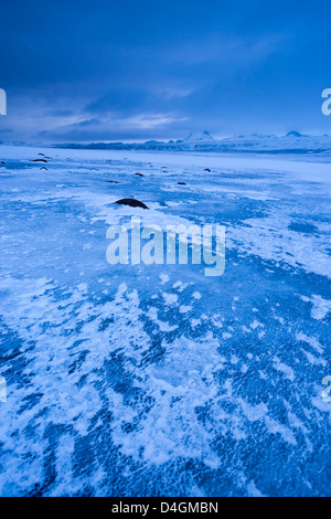 Paysage gelé en Islande. L'hiver (Janvier) 2013. Banque D'Images