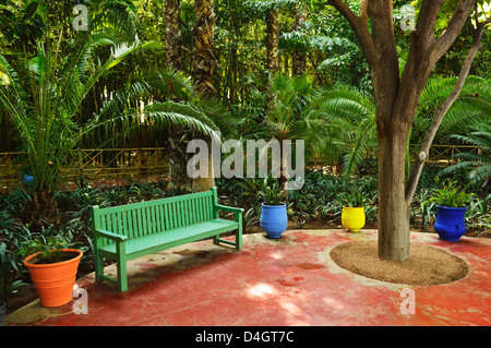 Les jardins Majorelle, Marrakech, Maroc, Afrique du Nord Banque D'Images