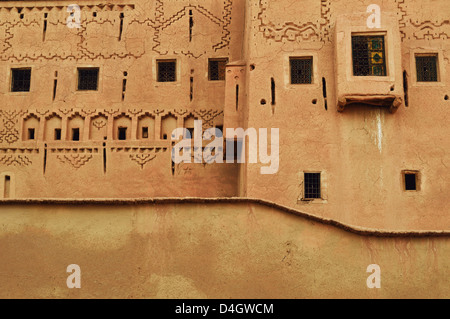 Détail de Kasbah de Taourirt, Ouarzazate, Maroc, Afrique du Nord Banque D'Images
