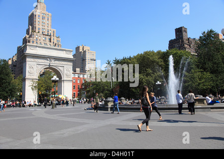 Washington Square Park, Washington Square Arch, Greenwich Village, West Village, à Manhattan, New York City, USA Banque D'Images