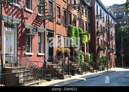 Gay Street, Greenwich Village, West Village, à Manhattan, New York City, USA Banque D'Images