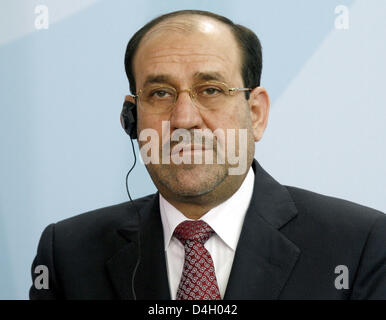 Le Premier ministre irakien Nouri al-Maliki est illustré à la chancellerie à Berlin, Allemagne, 22 juillet 2008. Maliki est en visite officielle à l'Allemagne pour plusieurs jours. Photo : Wolfgang Kumm Banque D'Images