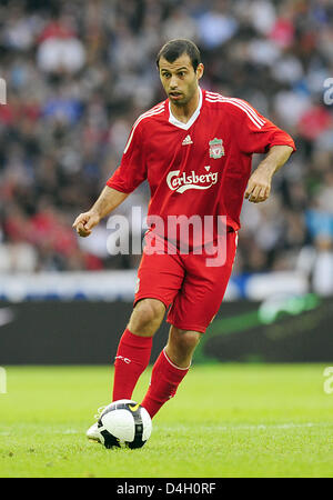 Javier Mascherano de Liverpool FC est photographié en action lors d'un test match contre Hertha BSC Berlin au stade olympique de Berlin, Allemagne, 22 juillet 2008. Le match s'est terminé 0-0. Photo : Soeren Stache Banque D'Images