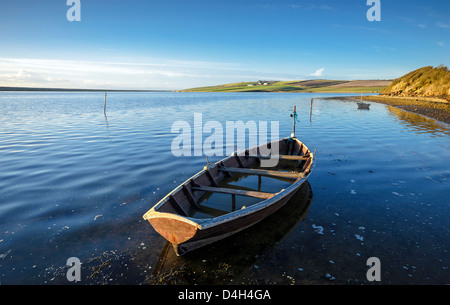 Bateaux à la lagune près de la flotte dans le Dorset Weymouth Banque D'Images