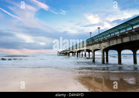 Un après-midi orageux sur Boscombe Bournemouth Dorset dans près de Pier Banque D'Images