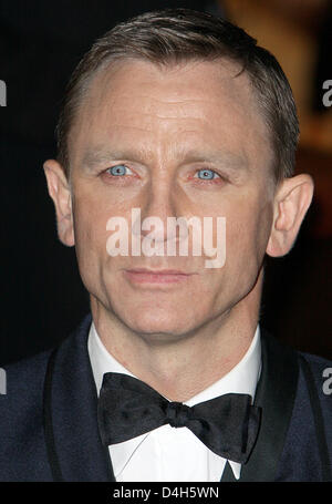Daniel Craig, qui incarne le James Bond, arrive pour la première mondiale de la nouvelle Bond film 'Quantum Of Solace' à l'Odeon Leicester Square à Londres, Grande-Bretagne, 29 octobre 2008. Photo : Patrick van Katwijk