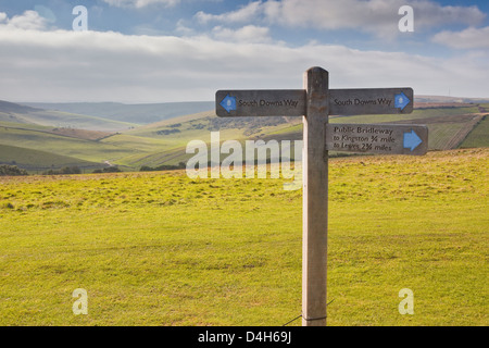 Les collines du Parc National des South Downs près de Brighton, Sussex, England, UK Banque D'Images