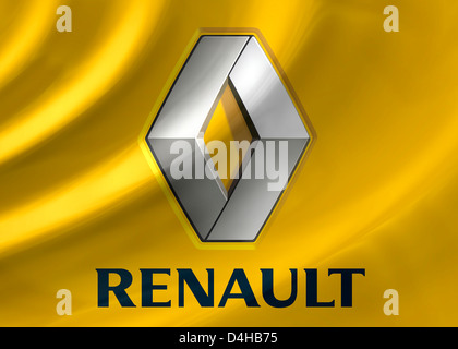 Logo drapeau icône symbole Renault Banque D'Images