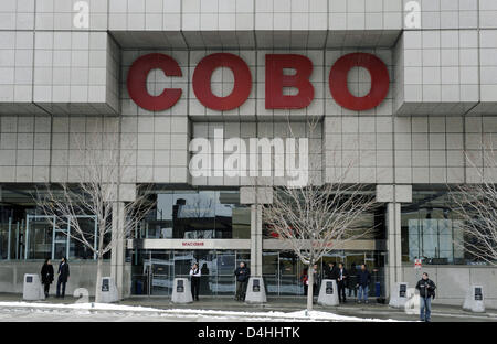 La photo montre l'entrée de Cobo-Hall convention centre, accueil de la North American International Auto Show de Detroit, USA, 12 janvier 2009. Photo : Marijan Murat Banque D'Images