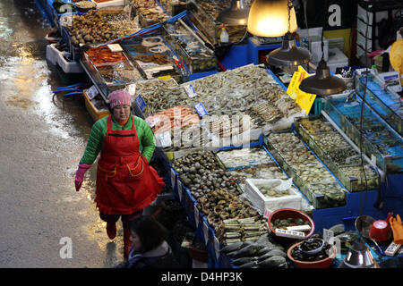 Corée du Sud : Noryangjin Marché de gros de la pêche, Séoul Banque D'Images