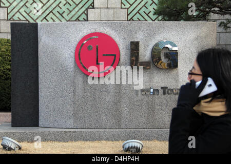 Corée du Sud : LG société à signer au siège (LG Twin Towers) à Séoul Banque D'Images