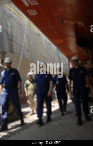 Visites Commandant ship yard Banque D'Images