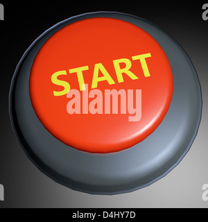 Démarrer word sur le bouton Rendu 3D Banque D'Images