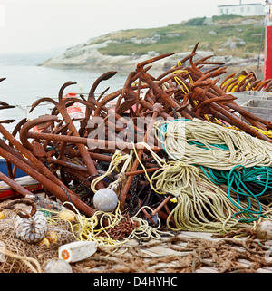 Les engins de pêche dans la région de Harbour Canada;Nouvelle-Écosse;Côte est Côte Atlantique;;les bateaux de pêche et des villages de pêcheurs Banque D'Images