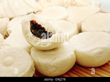 Photo Gros plan d'une maison chinoise steamed bun, qui agit dans le même rôle que veg burger dans les pays de l'ouest Banque D'Images