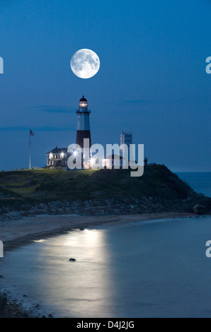 Le phare de MONTAUK BEACH EAST HAMPTON Comté de Suffolk LONG ISLAND NEW YORK STATE USA Banque D'Images