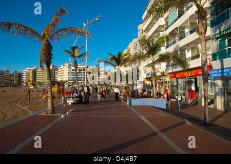Paseo de las Canteras, la promenade en face de la plage de Canteras Las Palmas de Gran Canaria island les Îles Canaries Espagne Banque D'Images