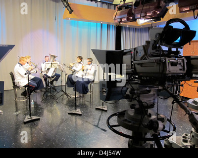 Quintette de cuivres de l'USCG - WKYC Morning Show Banque D'Images