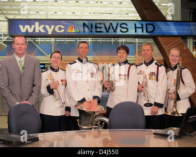 Quintette de cuivres de l'USCG - WKYC Morning Show Banque D'Images