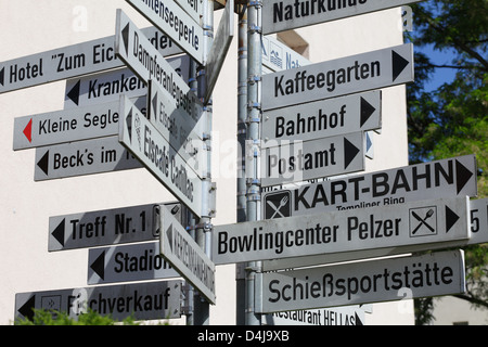 Templin, Allemagne, signes Banque D'Images