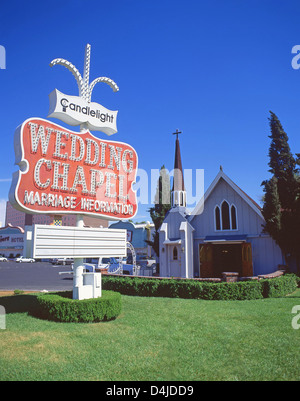 Chapelle de Mariage aux chandelles sur la bande de Vegas, Las Vegas, Nevada, United States of America Banque D'Images