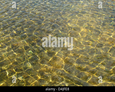 La texture de l'eau avec les correctifs de la lumière solaire Banque D'Images