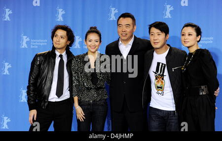 Masanobu Ando acteurs (Japon, L-R), Zhang Ziyi (Chine), réalisateur chinois Chen Kaige acteurs chinois et Leon Lai et Chen Hong posent au cours de la photo du film "pour toujours fasciné ? À la 59e Festival International du Film de Berlin à Berlin, Allemagne, 10 février 2009. Le film est parmi les 18 films en compétition pour l'argent et de récompenses Ours d'or à la 59e Berlinale. Photo : Joerg Banque D'Images