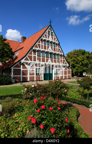Altes Land, Jork, Graefenhof, Mairie, Basse-Saxe, Allemagne Banque D'Images