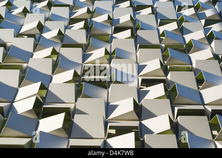 L'Architecture Moderne Motif close up sur le Cheesegrater, ou des alliés et Morrison Parking mur, Sheffield, Royaume-Uni Banque D'Images