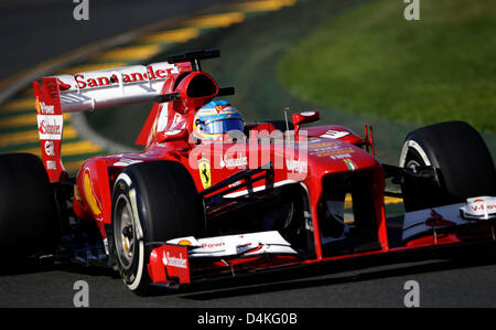 Melbourne, Australie. 15 mars 2013. Sport Automobile : Championnat du Monde de Formule 1 de la FIA 2013, Grand Prix d'Australie, # 3 Fernando Alonso (ESP, la Scuderia Ferrari), Crédit : DPA/Alamy Live News Banque D'Images