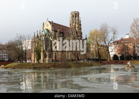 L'église de St Jean (Johanneskirche) à Stuttgart, Allemagne. Banque D'Images