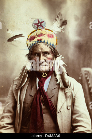 Geronimo, que du général Miles nommé le 'Tiger' humaine, vers 1903 Banque D'Images