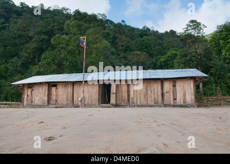 École rurale dans un village Akha, Phongsaly, Laos Banque D'Images