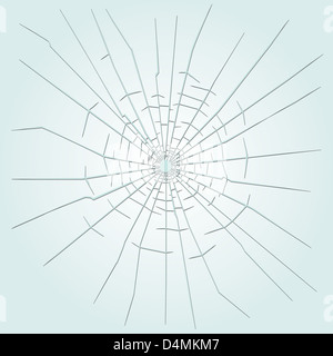 Trou de balle dans le verre Banque D'Images