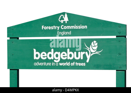 Bedgebury Pinetum National Forest & Kent Angleterre signe Goudhurst Banque D'Images