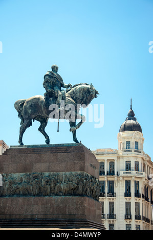 Statue du Général Artigas dans le centre de Montevideo Banque D'Images